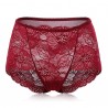 Lace-trim Flounces Hip-lifting Seamless Elastic Mid Waisted Panties