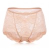 Lace-trim Flounces Hip-lifting Seamless Elastic Mid Waisted Panties