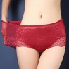 Lace Embroidered Breathable Seamfree Mid Waist Panties