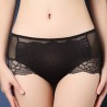 Lace Embroidered Breathable Seamfree Mid Waist Panties