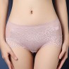 Lace Embroidered Breathable Seamfree Mid Waist Panties