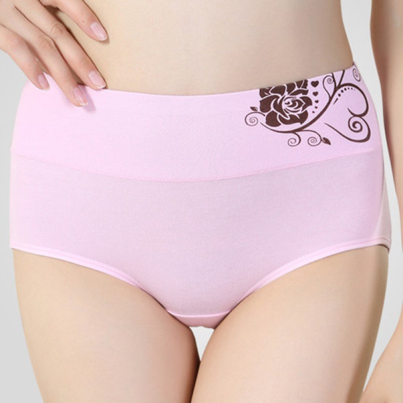 Comfortable Stretchy Cotton High Waist Breathable Panties For Women