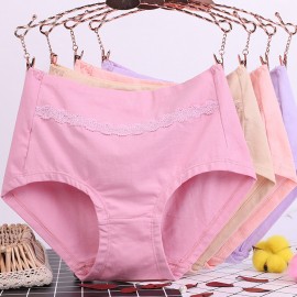 Plus Size 6XL Cotton Breathable Full Hip Mid Waisted Panties