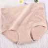 Plus Size High Waisted Cotton Lace Full Hip Panties