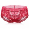 Flower Embroidery Lace Low Cut Seamless Pure Cotton Panties