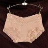 Breathable Lace-trim Hip Lifting Modal Mid Waist Panties