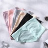 Cotton Crotch Seamless Ice Silk Jacquard Mid Waisted Panties