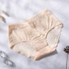 Cotton Crotch Seamless Ice Silk Jacquard Mid Waisted Panties