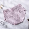 Cotton Crotch Seamless Ice Silk Jacquard Mid Waisted Panties