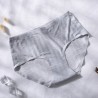 Cotton Crotch Seamless Ice Silk Jacquard Mid Waisted Panties