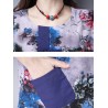 Women Floral Printed Pocket Short Sleeve Vintage T-shirts