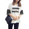 Letters Printed Patchwork Short Sleeve T-shirts