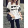 Letters Printed Patchwork Short Sleeve T-shirts