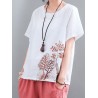 Vintage Embroidery Short Sleeve Summer T-Shirt