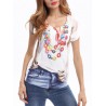 Women Print Crew Neck Short Sleeve Casual T-Shirt