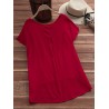 Solid Color Casual Round Neck Half Sleeve T-shirts For Women