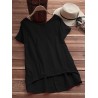 Solid Color Casual Round Neck Half Sleeve T-shirts For Women