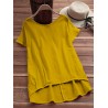 Solid Color Casual Round Neck Half Sleeve T-shirts For Women