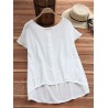 Solid Color Casual Round Neck Half Sleeve T-shirts For Women