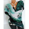 Printed Cowl Neck Short Bat-wing Sleeve T-Shirts