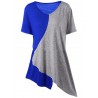 Casual Irregular Patchwork Short Sleeve V-neck Women T-shirts