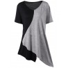 Casual Irregular Patchwork Short Sleeve V-neck Women T-shirts