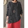 Fashion Premium Texture Plaid Loose T-shirt