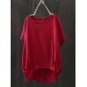 Irregular Short Sleeve Solid Color Loose T-shirt