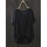 Irregular Short Sleeve Solid Color Loose T-shirt