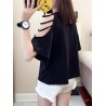 Solid Color Off The Shoulder Short Sleeve O-neck T-Shirts