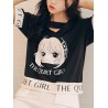 Comic Letters Printed Patchwork Short Sleeve T-shirt