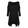 Women Short Sleeve O Neck High Low Sexy Off Shoulder T-Shirt