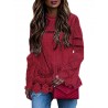 Solid Color Lace Hollow Long Sleeve Blouse For Women