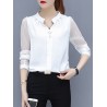 Chiffon Solid Color Long Sleeve Shirts