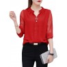 Chiffon Solid Color Long Sleeve Shirts