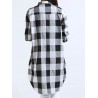 Women Long Sleeve Boyfriend Scottish Plaid Pockets Button Blouses