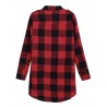 Women Long Sleeve Boyfriend Scottish Plaid Pockets Button Blouses