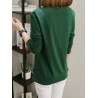 Solid Color O-neck Long Sleeve Casual Blouse