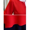 Chiffon Solid Color Bell Sleeve O-neck T-shirt