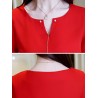 Chiffon Solid Color Bell Sleeve O-neck T-shirt