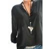 Casual Polka Dot Print Loose Long Sleeve Blouse For Women