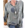 Loose Print Long Sleeve Casual Blouse For Women