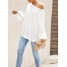 Casual Hollow Out Rib Knit Cuff Long Sleeve Knitting Sweater