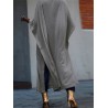 Vintage Solid Color Pile Collar Side Slit Maxi Shirt