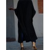 Vintage Solid Color Pile Collar Side Slit Maxi Shirt