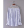 Casual Stripe Patchwork Irregular Long Sleeve Blouses For Women