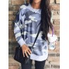 Camouflage Print Long Sleeve O-neck Blouse For Women