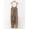 Casual Stripe Spaghetti Strap Loose V-neck Harem Jumpsuits