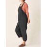 Bib Cargo Pocket Drawstring Overalls Jumpsuit