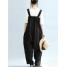 Vintage Pure Color Sleeveless Side Pocket Long Jumpsuits